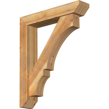 Ekena Millwork Balboa Slat Rough Sawn Bracket w/ Offset Brace, Western Red Cedar, 6"W x 30"D x 36"H BKT0604X30X36BOA06RWR